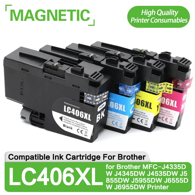 LC406XL 406XL Compatible Ink cartridge for Brother MFC-J4335DW J4345DW J4535DW J5855DW J5955DW J6555DW J6955DW Color Printer