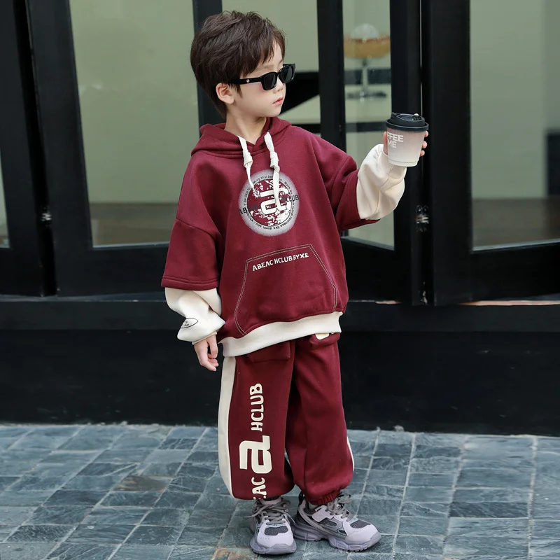 Boys Sweatshirts +Pants Kids Suits Cotton 2PCS/Set 2024 New Spring Autumn Cotton Sportswear Suit Tracksuits Outfits Children Clo