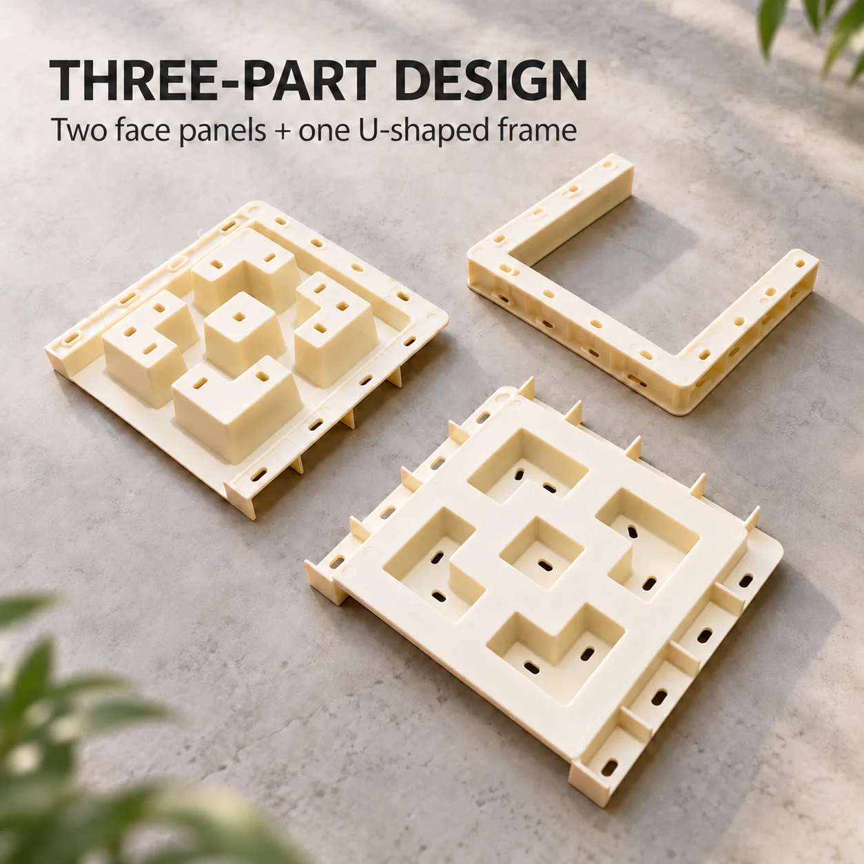 Concrete Molds Block 30x30x10cm Reusable Plastic Easy Demold Screen Form for Garden Patio Courtyard Indoor Wall Divider Decor