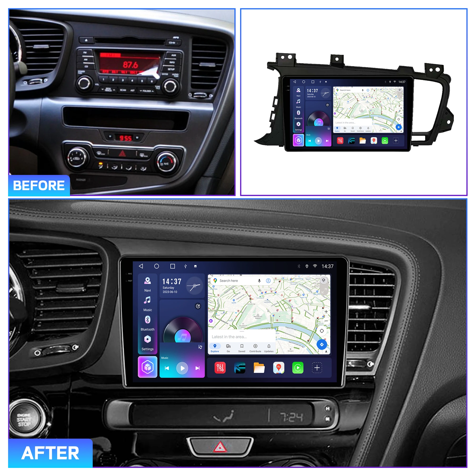Penhui Android Car DVD Player Screen for Kia K5 Optima 2011-2015 Audio Video 2 Din DSP Bluetooth Carplay