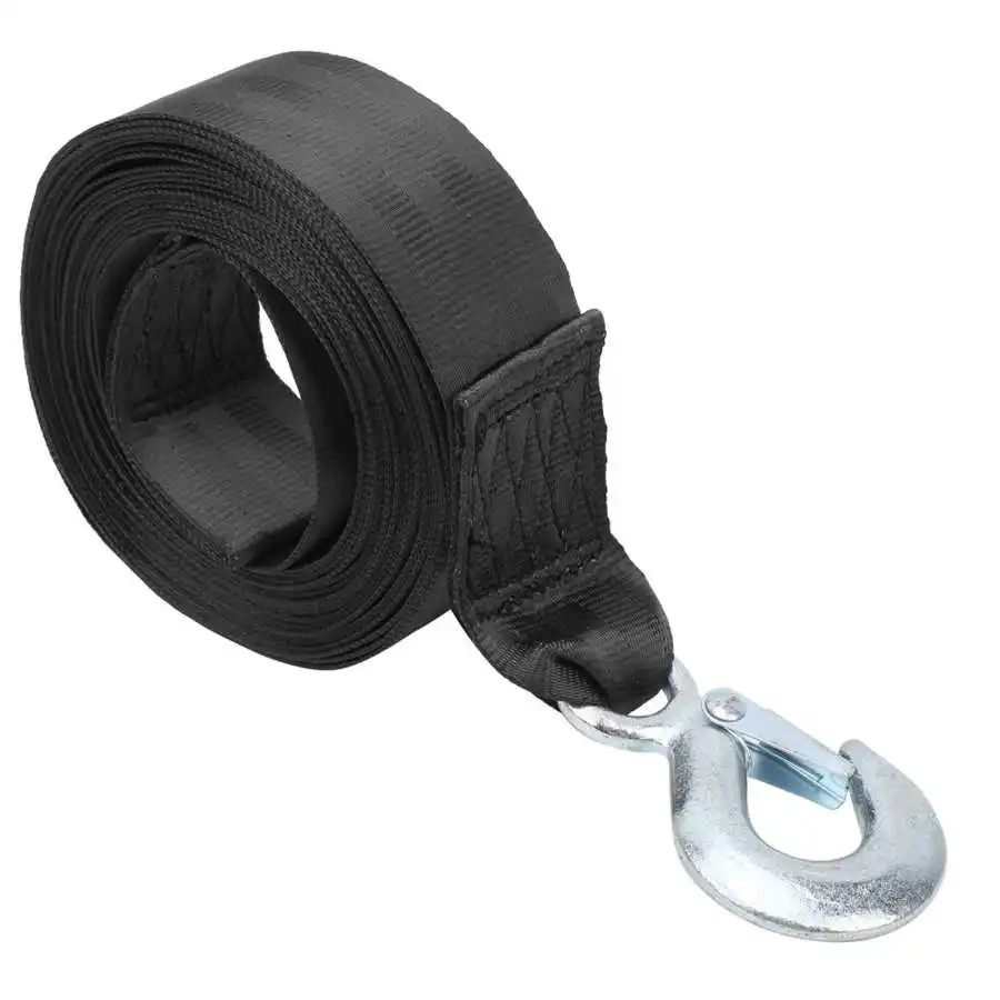 

2pcs 6M Trailer Winch Belt High Strength Polyester Trailer Belt Marine Winch Change Tape Heavy Hook Safety Belt