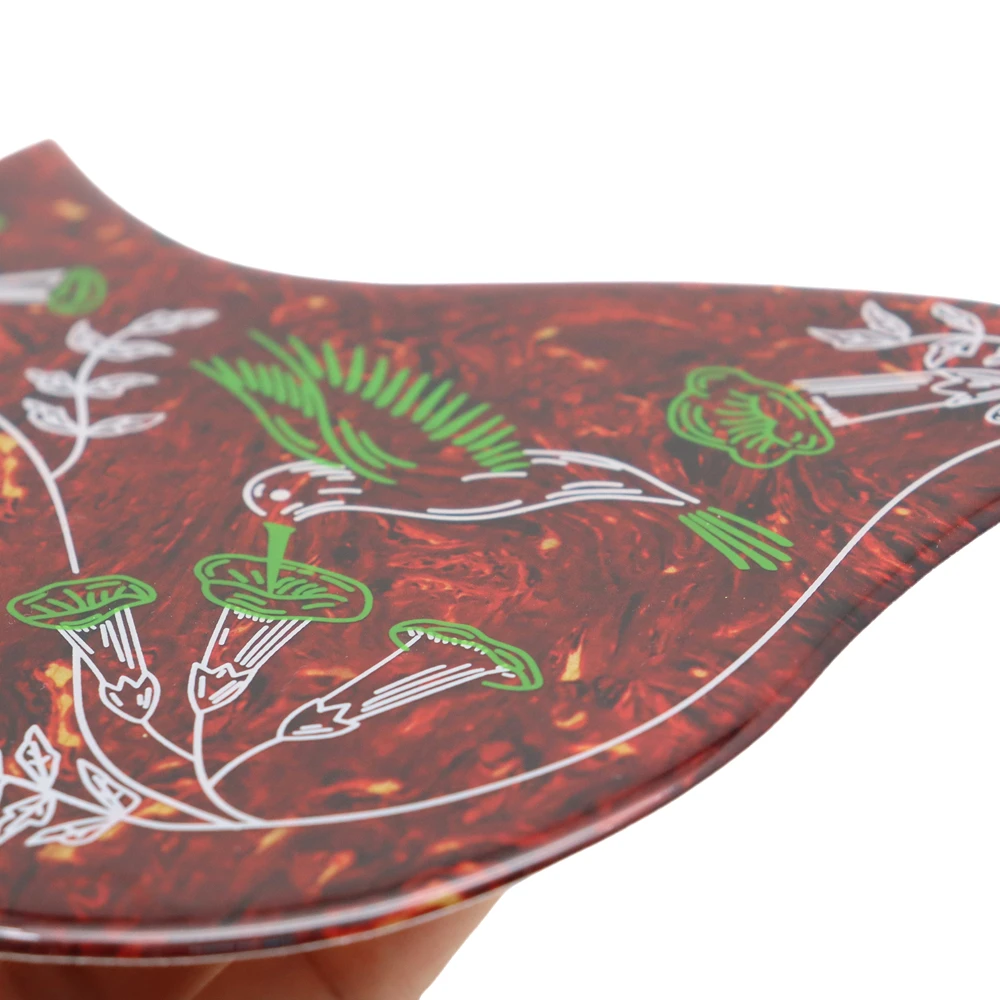 1R Hummingbird Flower Dekoratives Celluloid- und Kristall-Epoxidharz-Gitarren-Schlagbrett, kratzfeste Platte für Folk-Akustikgitarre – Detail 9