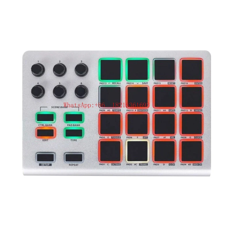 20.26NEW Portable Slim Aluminum Drum Pad MIDI Keyboard Controller Electronic Synthesizer Percussion Pad view 4
