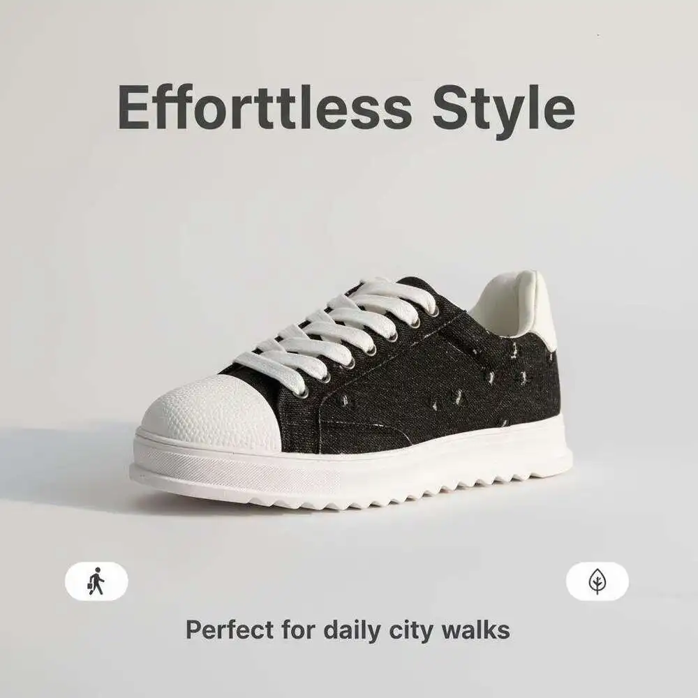 Okimoz Women Distressed Ripped Platform Canvas Sneakers Autumn Winter Low Top Lace Up Casual Campus Daily Skate Walking Shoes