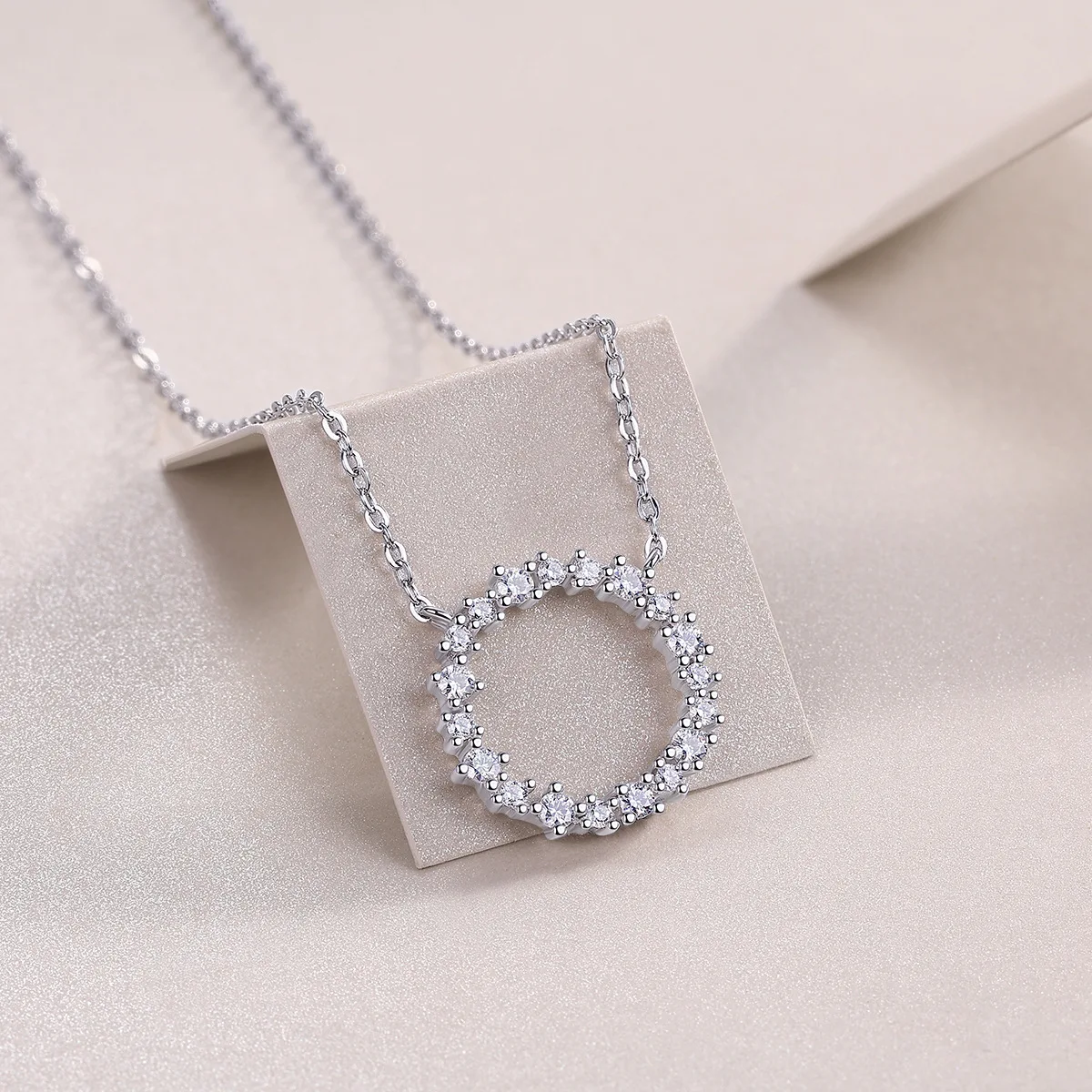 S925 Silver Necklace Moissanite Pendant Fashion Clavicle Chain Cross-border Hot Sale Accessories Source Factory Wholesale