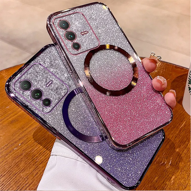 

For vivo V23 vivo V23 PRO Case Electroplated transparent phone case with flash paper lens fully covered and anti drop