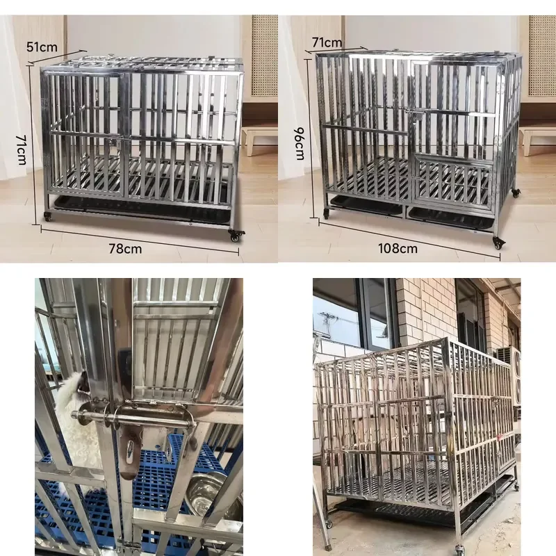 Modern Stainless Steel Pet Cage for Birds Dogs Small Animals Breathable Suitable for Veterinary Clinics