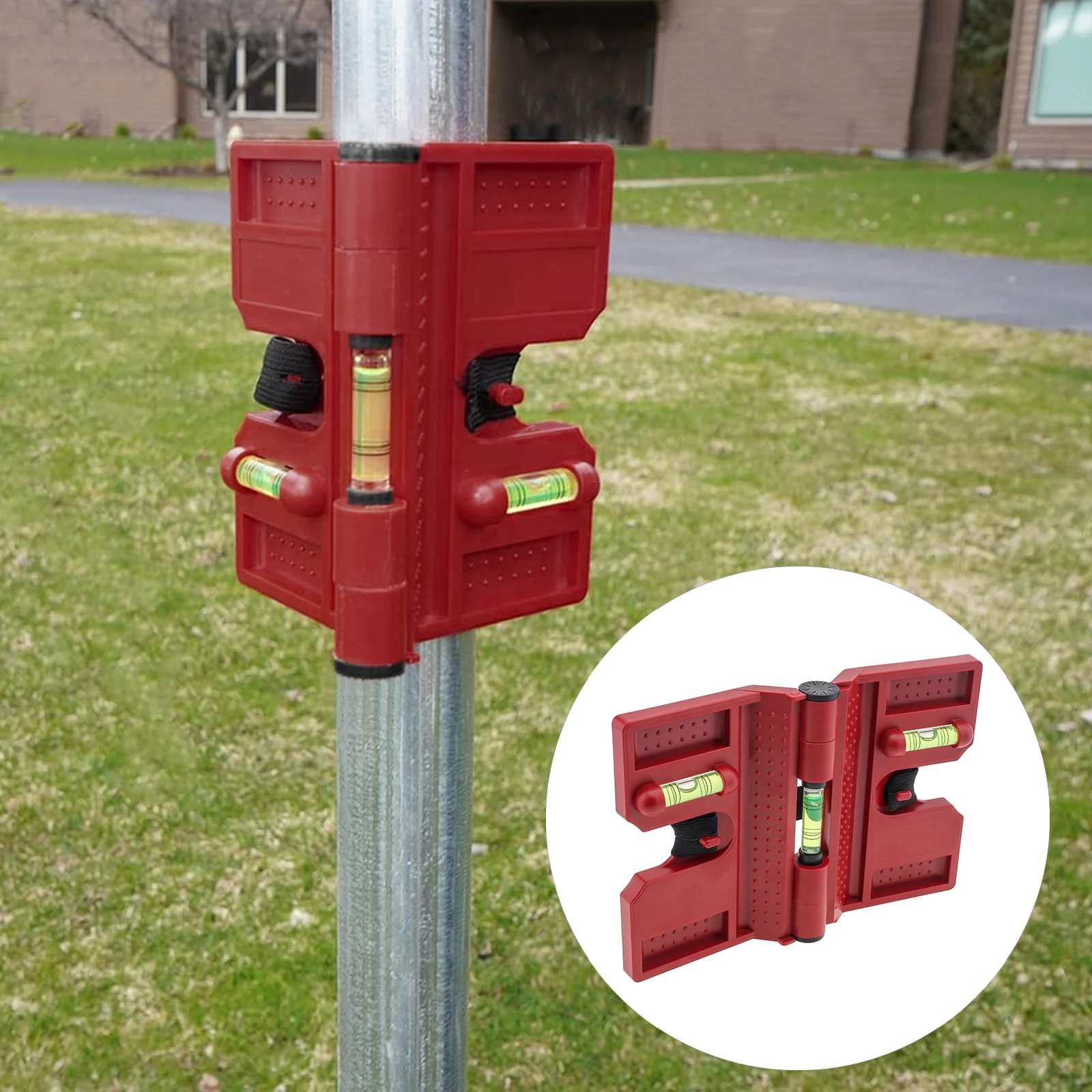 Imagem -02 - Magnetic Post Level Tool Dobrável para Carpintaria Horizontal Vertical Activity Fence Pipe Tube Angle Meter Ajustável