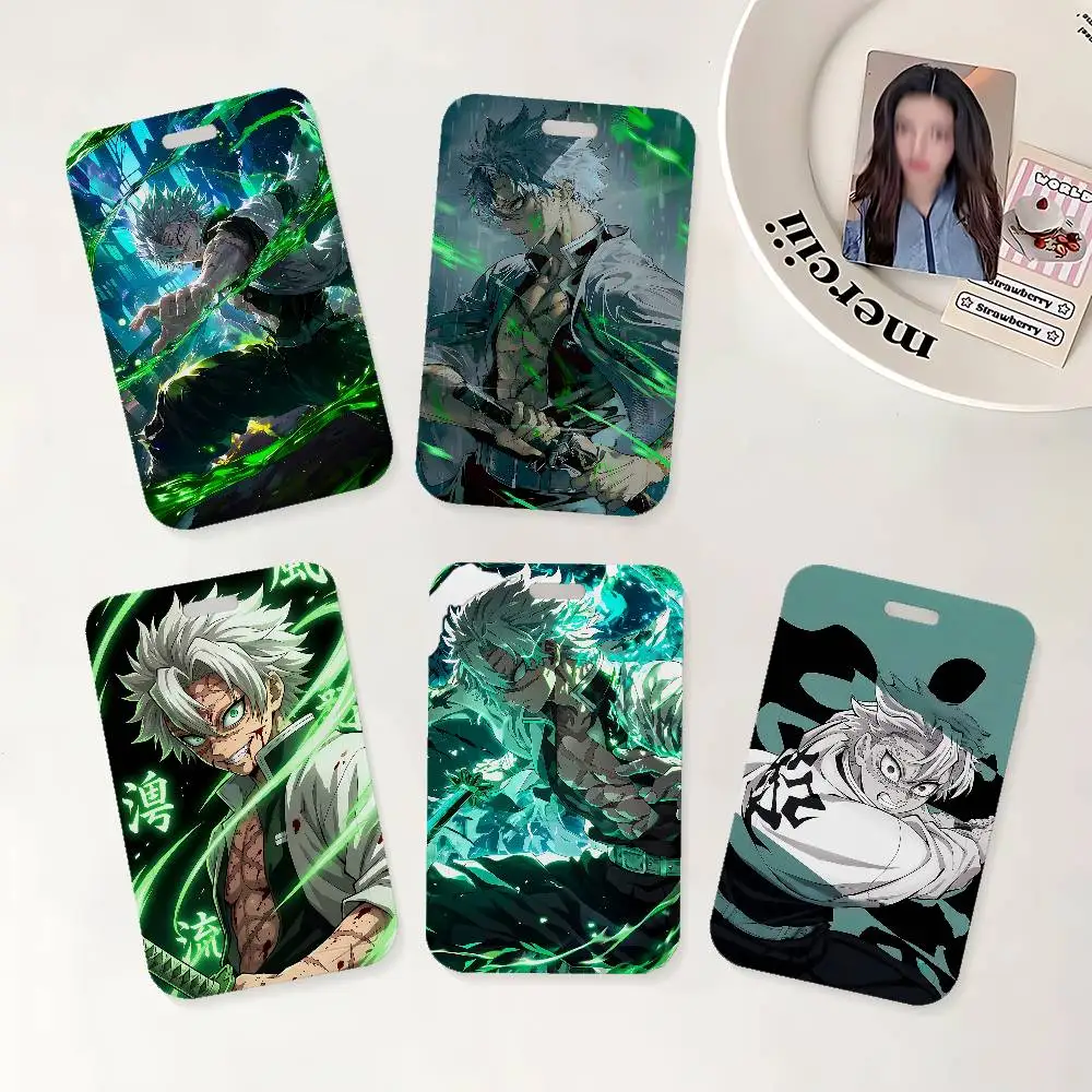Cartoon S-Shinazugawa S-Sanemi Cool ID Badge Holder With Lanyard Neck Strap For Office School Name Card Credentials Case