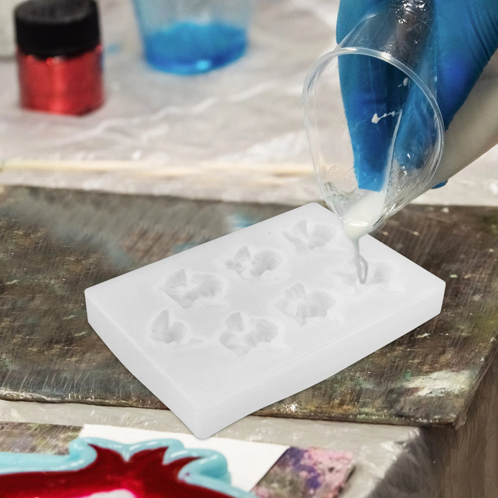 

2PCS Crystal Epoxy Mold Silicone Resin Kit Angel Pendant Decorations Smooth Finish Versatile 3D Baby Wing Molds For