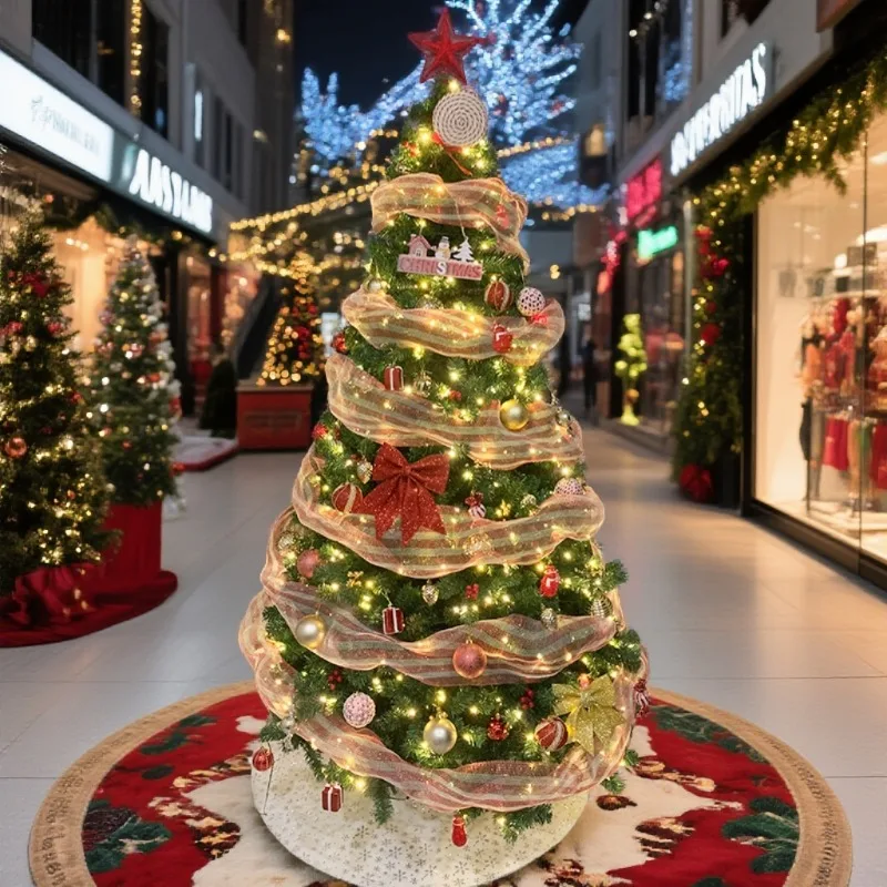 

Сказочная Тюлевая Рождественская Елка Премиум DIY Рождественская Елка Большое Креативное Украшение Гостиной Роскошная Домашняя Святковая Композиция Дисплея