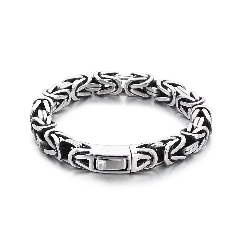 Fongten Ancient Roman Byzantine Bracelet Punk Stainless Steel Men's Charm Bangle Fashion Design Jewelry Advanced Generous Gifts