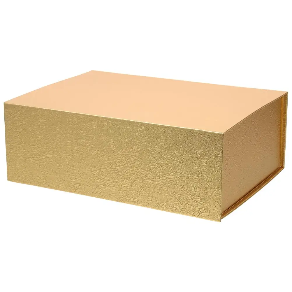 

Magnetic Gift Box Golden 30x20x8cm Collapsible Storage for Watch Jewelry Candy Birthday Valentine Christmas Present Packaging