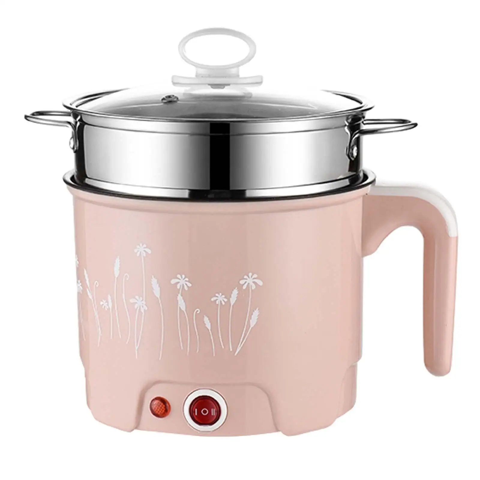 다목적 휴대용 전기 냄비, 스테이크 요리 국수 쿠커, 스티머 카키 포함