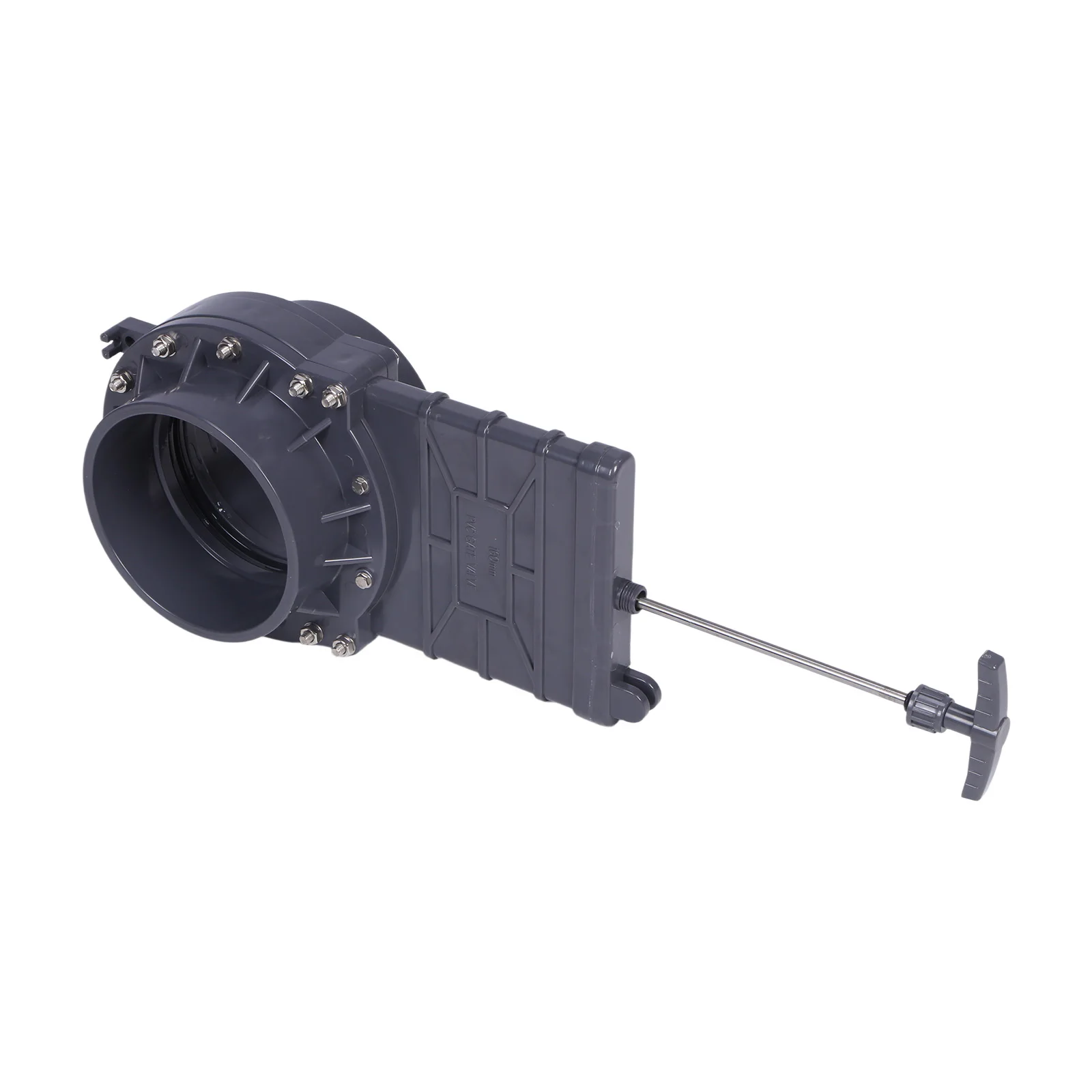 

6 Inch PVC Gate Valve Socket X Socket Connection UPVC Waste Sewer Valve ABS Handle Stainless Steel Stem for Pipe Flow Regulation