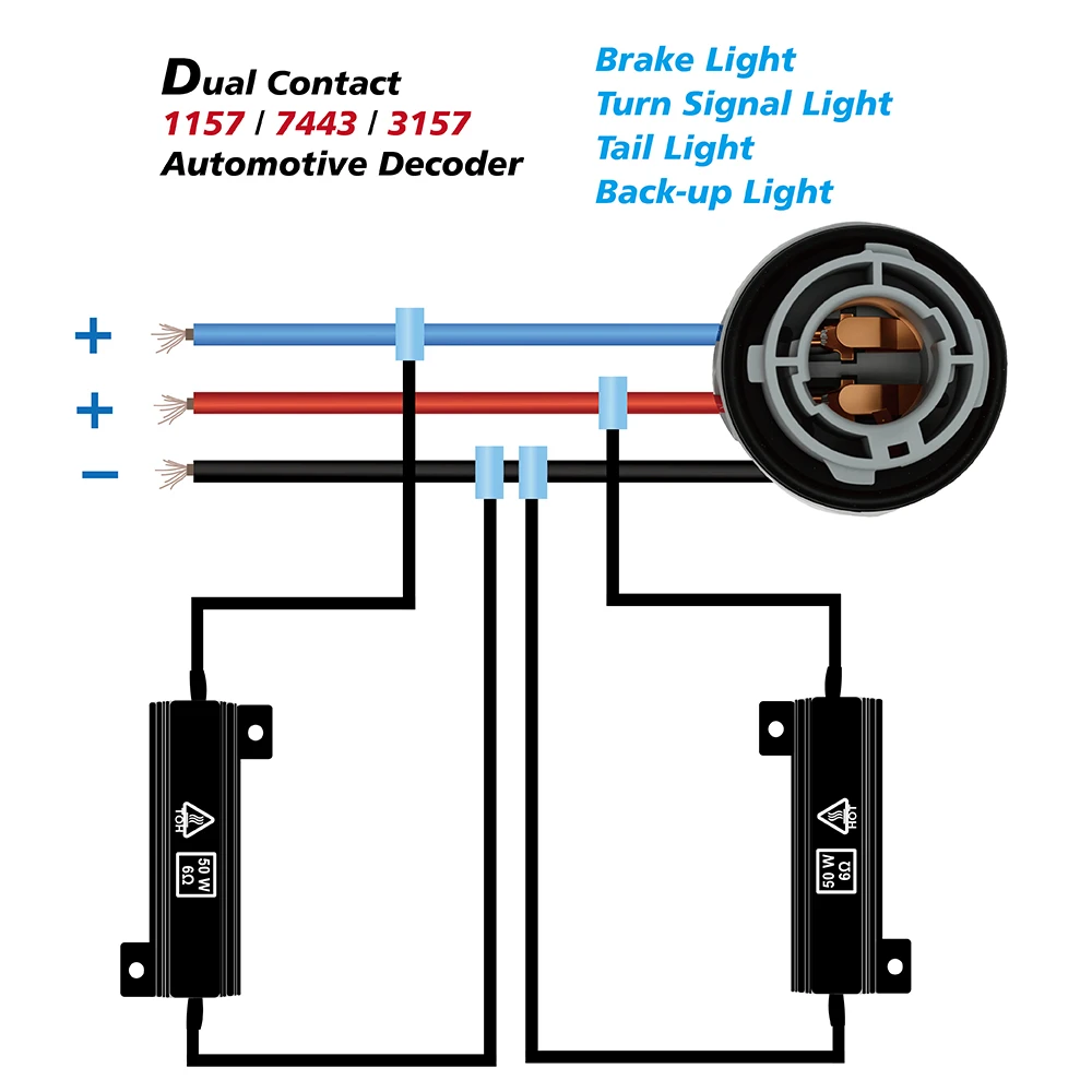 Universal 50W 6Ohm 8Ohm Car LED Light Bulbs Load Resistors Error Free Turn Signal Blinker Canbus Cancel Decoder