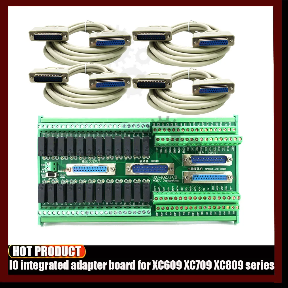 

Brand New Cnc Integrated Transfer Io Board With 4pcs Db25 Parallel Port Cable For Xc609 Xc709 Xc809 Series G Code Controller