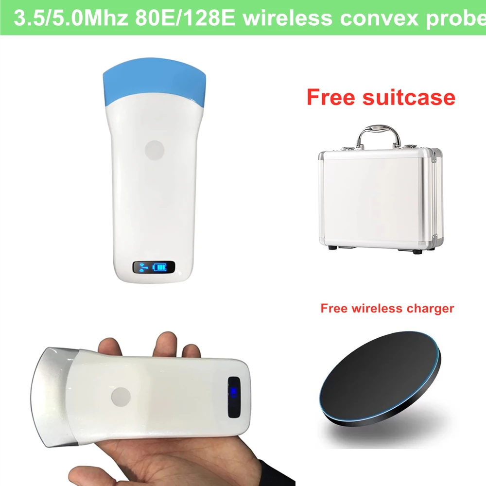 

80/128 Elements 3.5/5.0Mhz Wifi Wireless Ultrasound Scanner Convex Array Probe Uprobe Machine