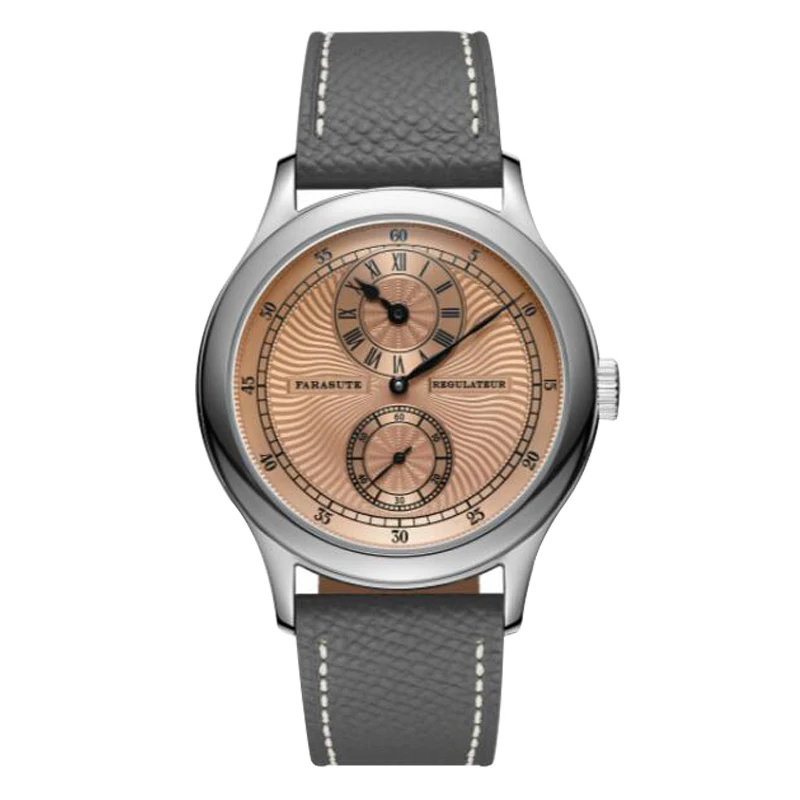 FARASUTE Men Mechanical Watch 39mm Vintage Manual Winding Wristwatch 50m Waterproof Sapphire Independent Hour / Second Dial