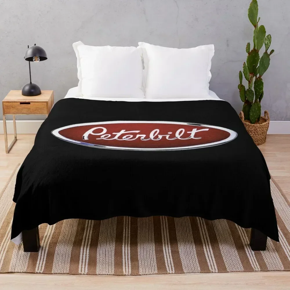 

best peterbilt emblem Throw Blanket Cozy Home Blanket Gift for Christmas Holiday