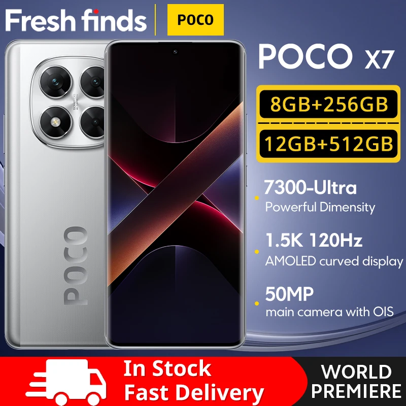 POCO X7 Global Version Cellphone 256GB 512GB Dimensity 7300-Ultra 6.67