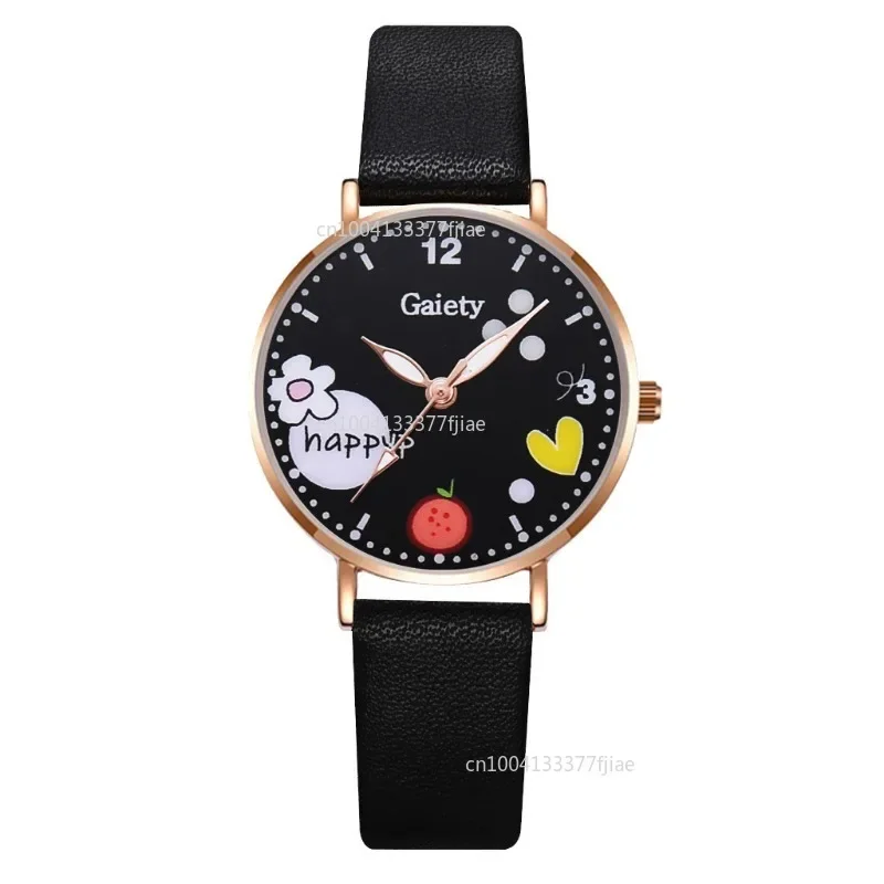 Neue Uhren Rosa Nette kinder Armbanduhr Cartoon-Muster Quarzuhr Set für Mädchen Mode Studenten Uhr Relogio feminino