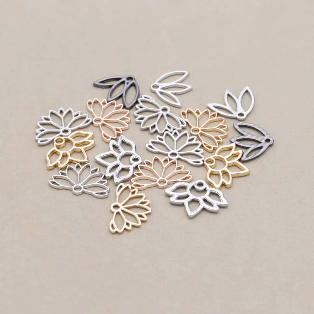 Personnalité de la mode Simple creux fleur de Lotus pendentif à breloques accessoire de bijoux