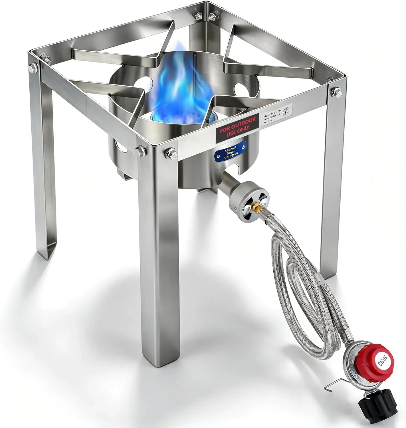 ARC Propane Burner 55,000BTU Stainless Steel Gas Camping Stove for Outdoor Cooking Camping, Turkey Fry, Crawfish Boil