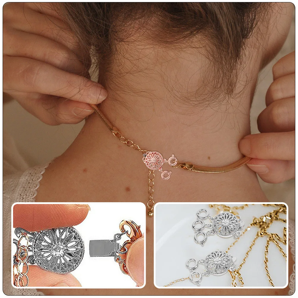 

2Pcs Layered Necklace Buckles Jewelry Connectors Durable for Bracelet Necklace DIY Making Accessories Clasps for Jewelry