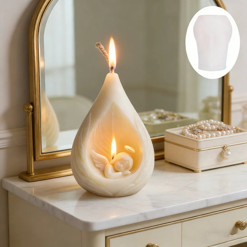 

Angel Candle Silicone Mold - Handmade Aromatherapy Plaster Molds for Decorative Desktop Crafting