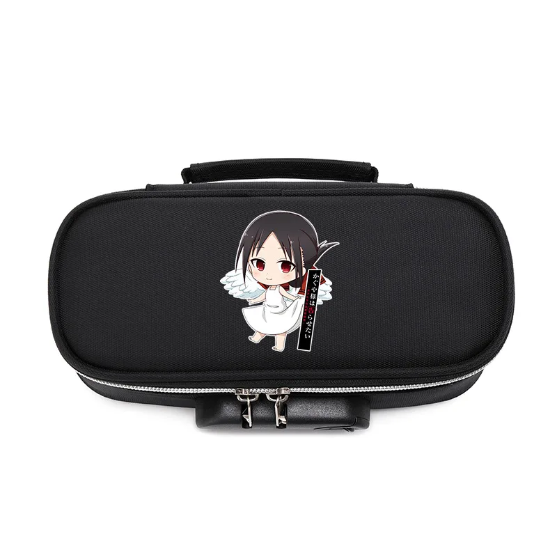 20.5×5.5×9.5CM anime Fujiwara Black Canvas Pencil Bags Ishigami Yuu combination lock office Supplies Simulated Stationery items