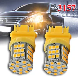 Car Parking Signal Light 3157 LED Amber Yellow Turn DRL 57SMD 2835 Bulbs 40W/Bulb 12V