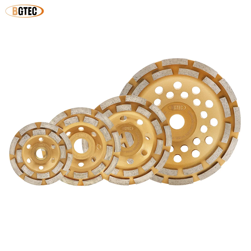 

BGTEC 1PC 100/115/125/180mm Sintered Double Row Diamond Cup Grinding Wheel Cup Disc Grinder Concrete Granite Stone Cut