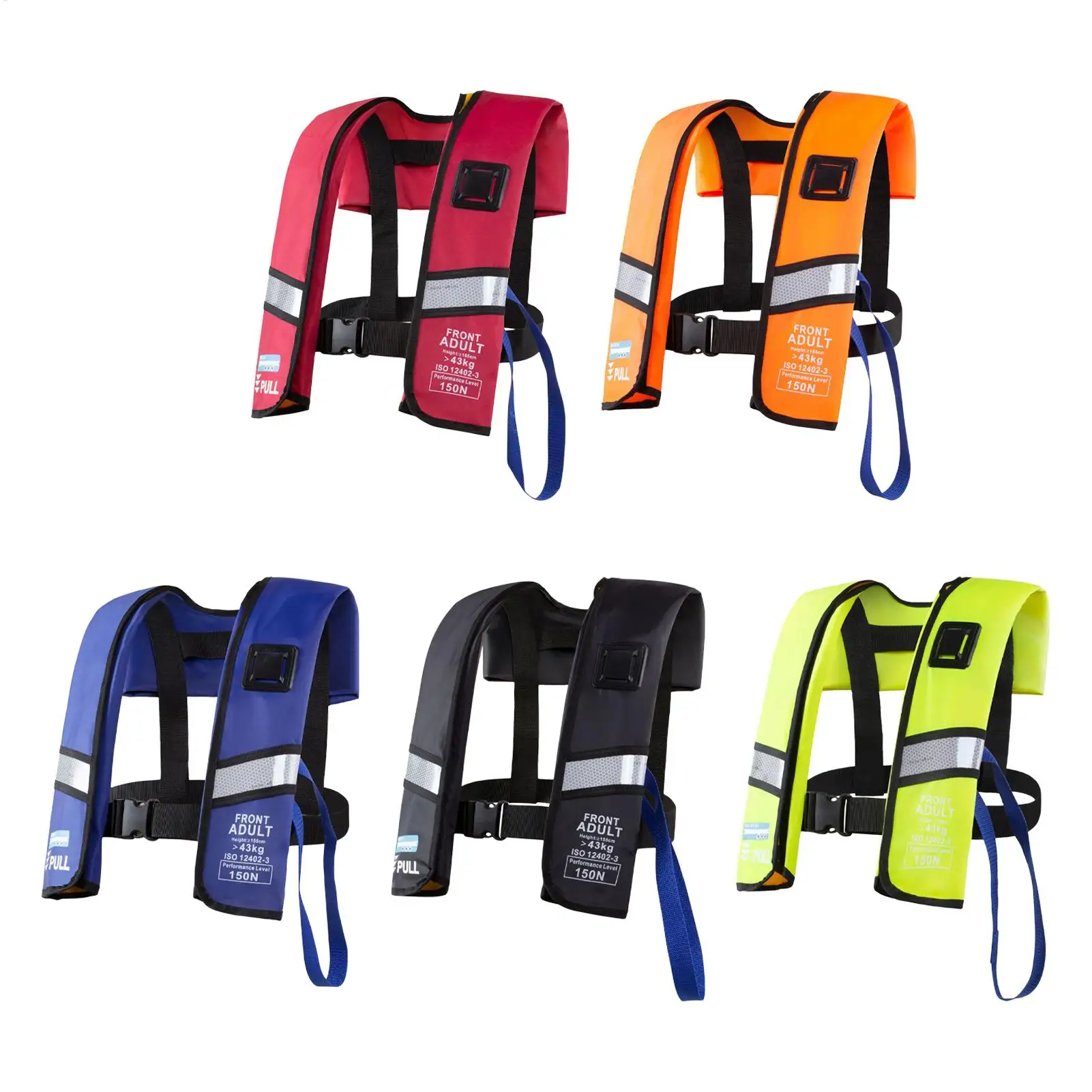 Inflatable Life Vest Aldult Water Sports Buoyancy Swimsuit with Reflective Strips Snorkeling Vest for Pool Fishing Swimming