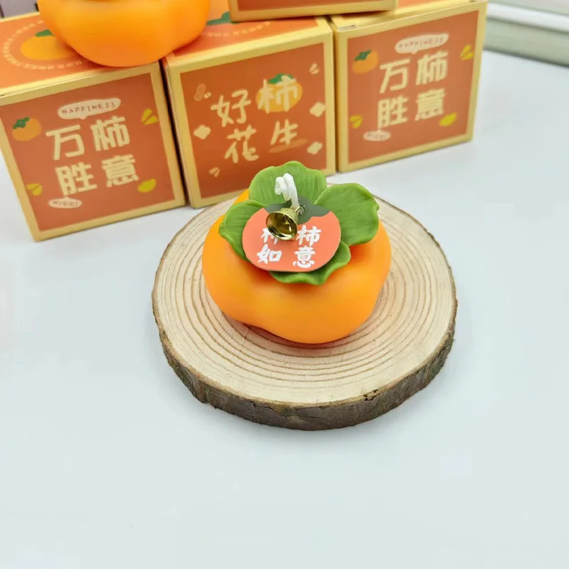 1PC Persimmon Birthday Gift High Value Creative Bedroom Fruit Ornament Hand Gift Scented Candle Gift Box
