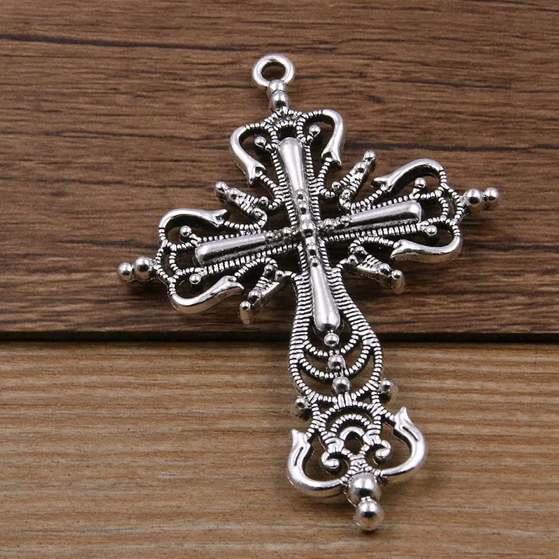 4PCS  Two Style  Cross  Metal Alloy Charms Pendants for Jewelry Making DIY Handmade Craft  Accessorie