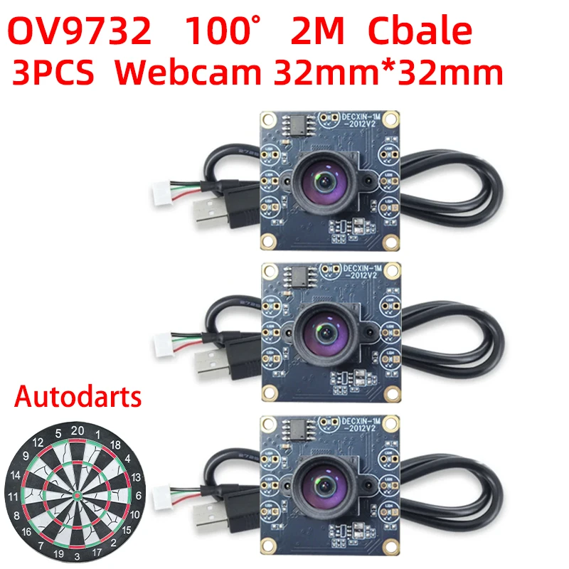 OV9732 1MP HD 720P 100 ° lens 3pcs USB camera module, suitable for automatic dart scoring system and ATM