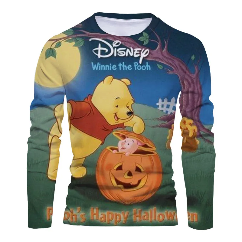 Mickey stylish and comfortable Halloween cartoon casual long-sleeved T-shirt 2024 new unisex long-sleeved T-shirt