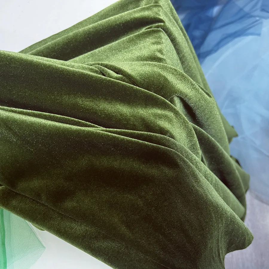Dark Green Pink Olive Root Wine Red Rose Velvet Fabric Purdah Dress Scene Flannel Fabric