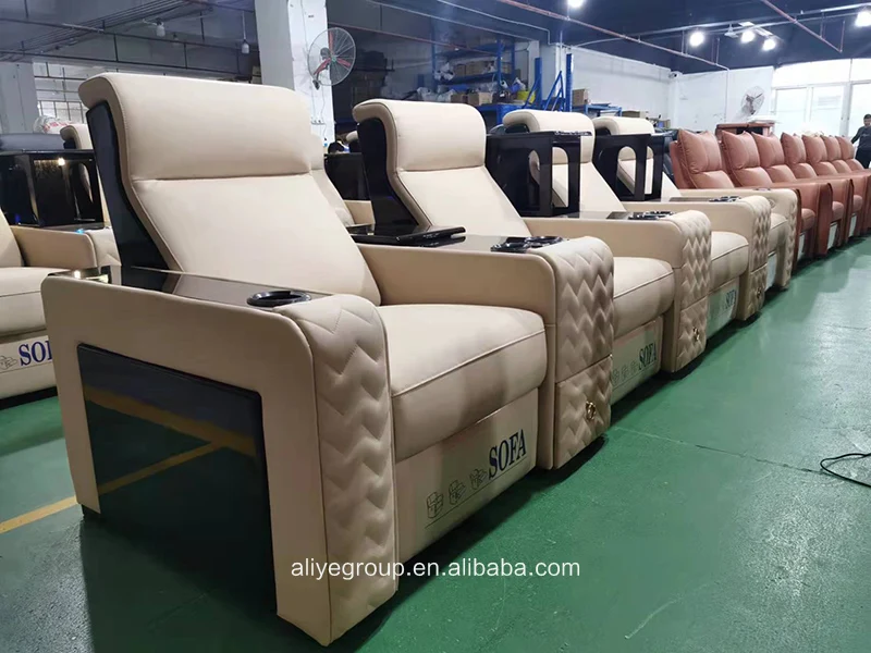 Modern Italian Design Home Theater Furniture Electric Leather or Fabric Sofa Set