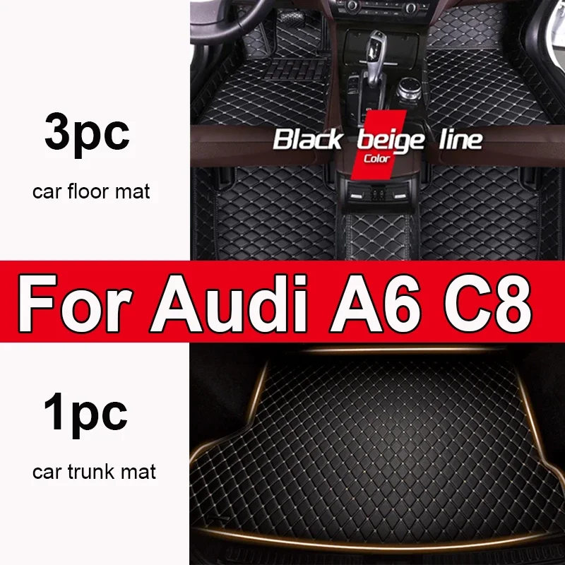

Custom Automotive Car Floor Mats For Audi A6 C8 2019 2020 2021 2022 2023 Auto Luxury Leather Men Women Car Mats Full Coverage
