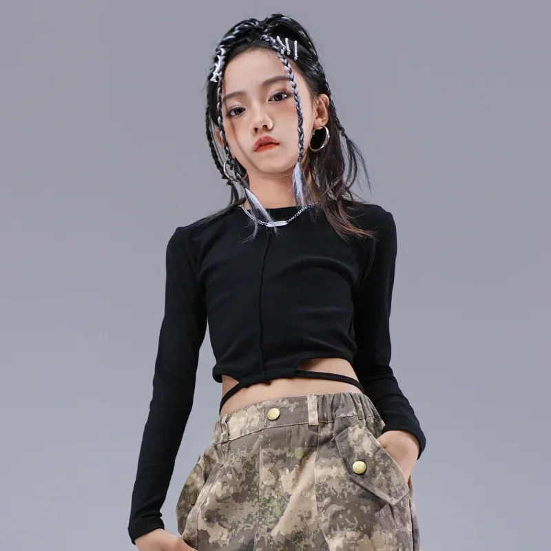 ملابس Kpop Hip Hop بدلة موحدة مموهة للفتيات والأطفال ملابس رقص الجاز