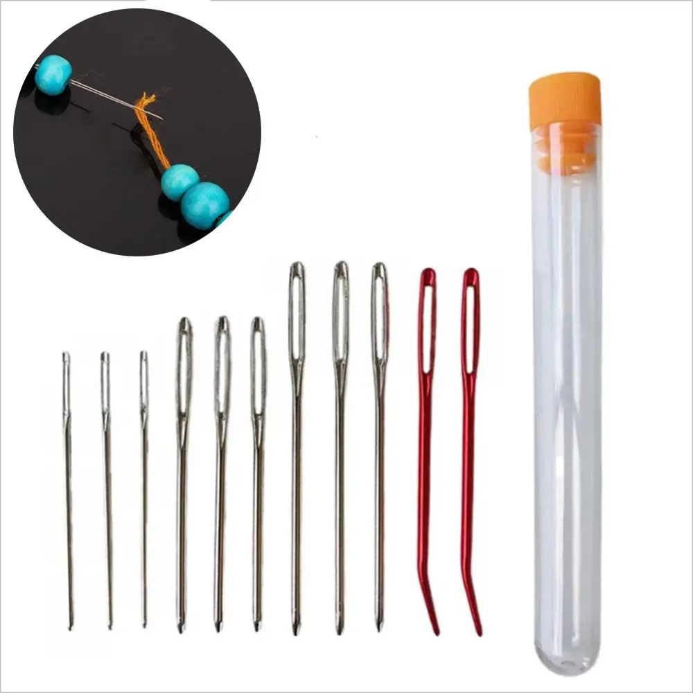 Large Eye Needles DIY Crafts Tools Handmade Leather Embroidery Cross Stitch Knitting Yarn Sewing Hand Crochet Hook Set Kit