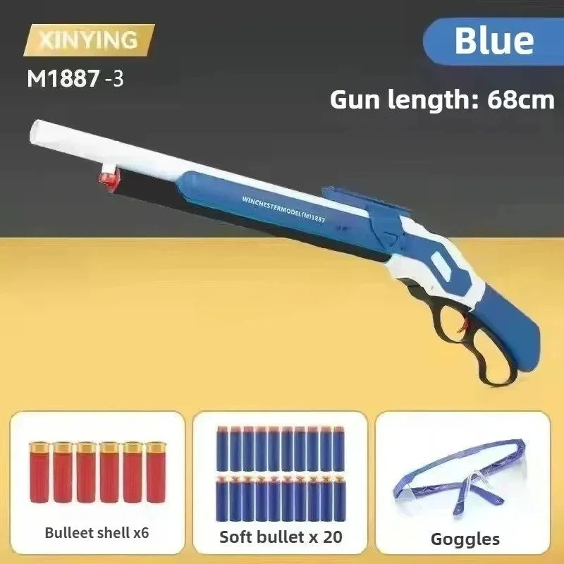 M1887 رصاصة طرية قذيفة إخراج مسدس لعبة يمكن إطلاقها دليل قاذفة نموذج عيد الميلاد هدية عيد ميلاد للأطفال البالغين