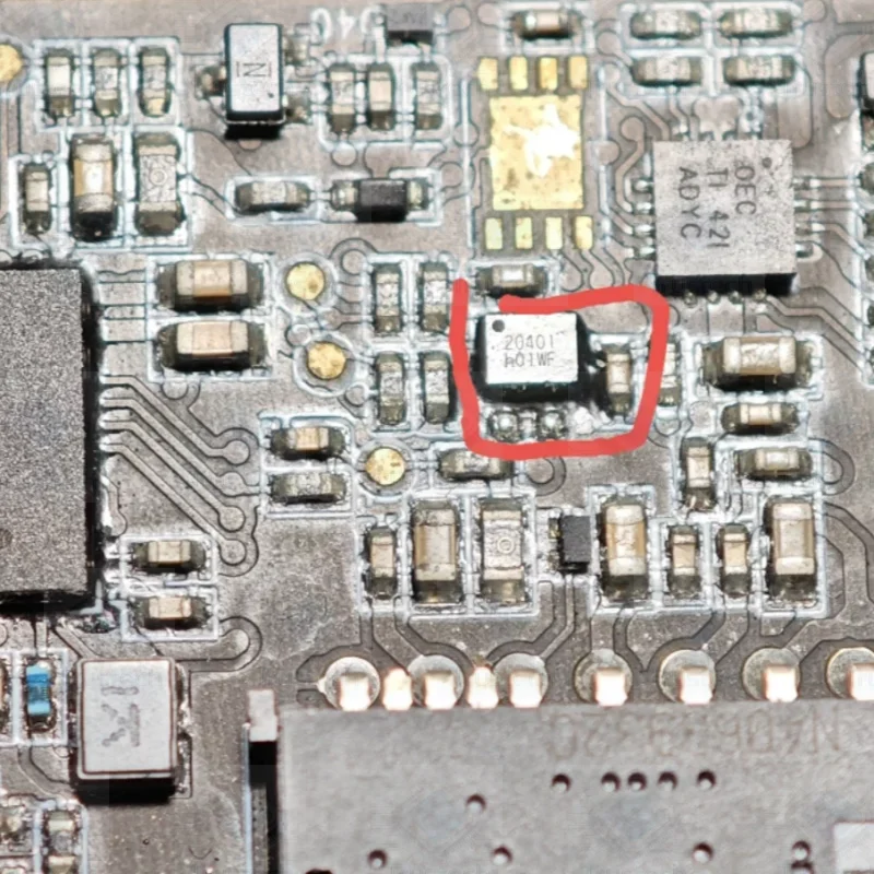 Original marking 20401, BGA12 package, Razer MiniSE Bluetooth headset storage battery management chip, power IC