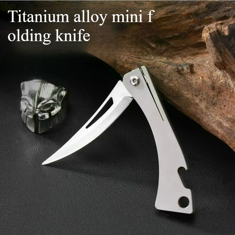 

Ultra lightweight titanium alloy tactical small knife folding knife mini portable unboxing