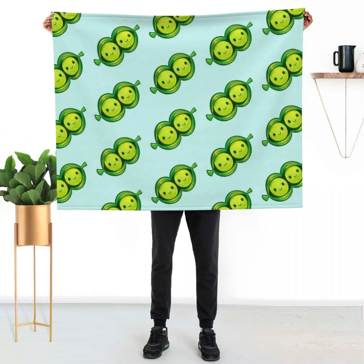 Peas in a Pod Buddies Throw Blanket Travel Quilt Soft anime Kid'S Polar Blankets
