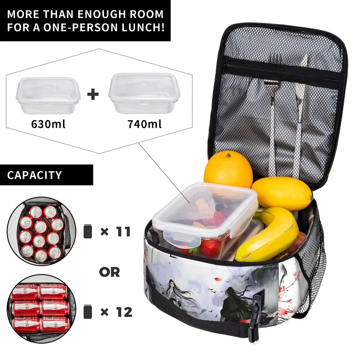 The Untamed WangXian Bunny Mo Dao Zu Shi Lunch Bag Outdoor Picnic Lunch Box For Child Thermal Tote Handbags Oxford Cooler Bag