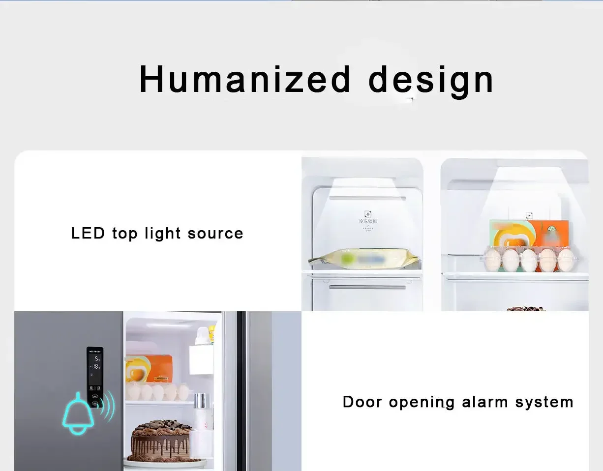 540L ثلاجة المطبخ ذات الباب المزدوج المبرد بالهواء وخالية من الصقيع