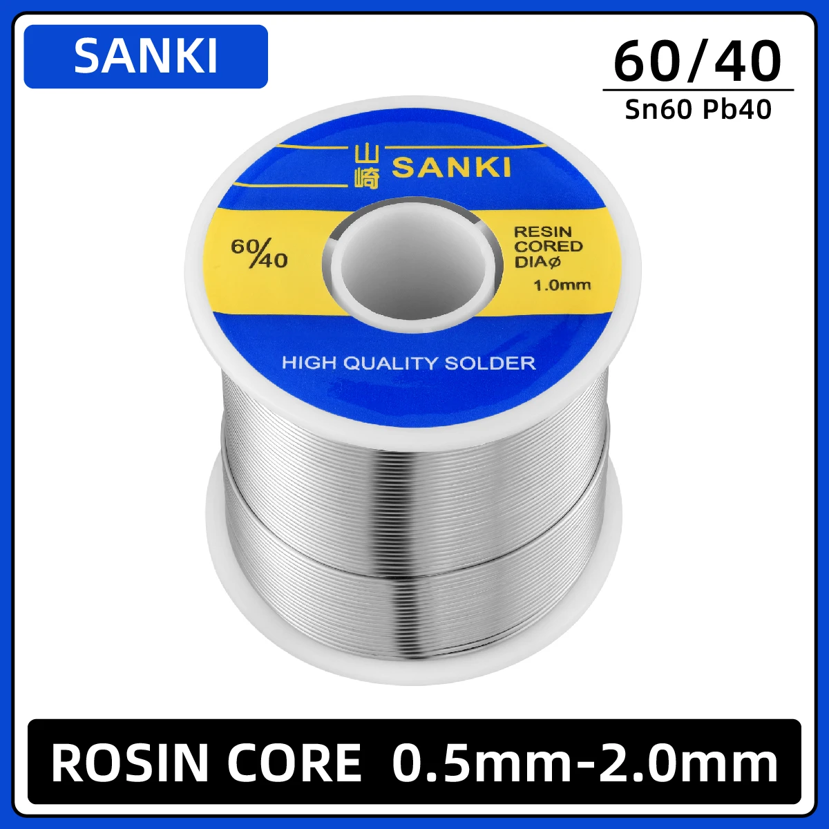 SANKI solder wire 500g 1mm rosin core with 6040 low temp high purity no clean electrical soldering for repair less smoke/splash